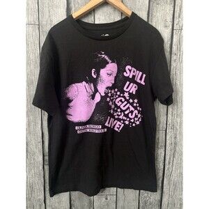 Olivia Rodrigo Guts Tour Short Sleeve Crew Neck T-Shirt Mens Size L Black
